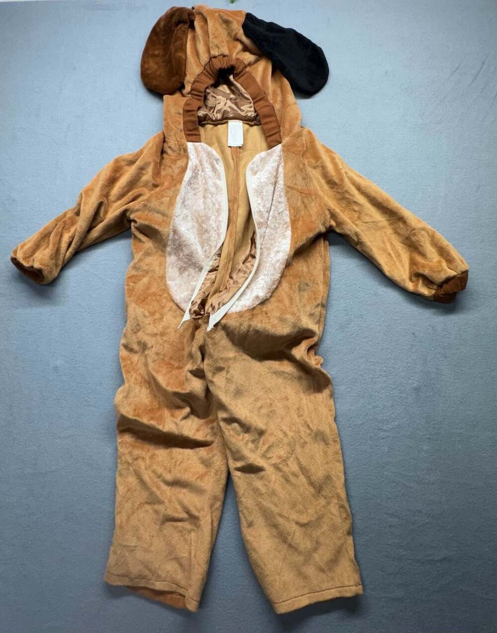 Tom's Toy International Plush Dog Costume Jumpsuit Size 7-9T missing zipper